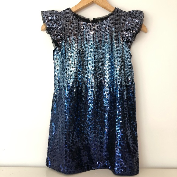 GAP Other - HP GAPKids Sequins Flutter Sleeve Dress Ombré Blue NWT
